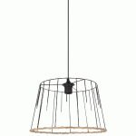 SUSPENSION KILAU FORME TAMBOUR Ø35 EN MÉTAL / ROTIN - MANUTAN COLLECTIVITÉS