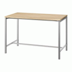 TABLE HAUTE BOXY H 107 X L 160 X 80 CM CHÊNE PIÉTEMENT MÉTAL ALUMINIUM