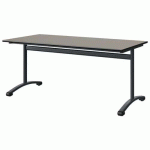 TABLE MALIBU 160X80 T5 DL STRA GRIS U727/NOIR GRIS 7016