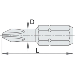 UNIOR - 602397 - PUNTA POZIDRIV (CONTENEUR 3.) PZ 1 SÉRIE 6466C6.3