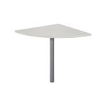 ANGLE DE LIAISON ARRONDI 90° BIOSPACE 2 - CÔTÉS 80 CM - PLATEAU GRIS - PIED TUBULAIRE ALUMINIUM