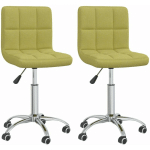 DÉCOSHOP26 - LOT DE 2 CHAISES DE SALLE À MANGER CUISINE DESIGN MODERNE TISSU VERT - VERT