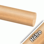 MAIN COURANTE RONDE EN HÊTRE BRUT - DIAMÈTRE 42 MM - 4 MÈTRES DESIGN PRODUCTION
