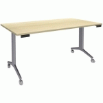 TABLE 140X80 CM ÉRABLE/PIED ALU - SIMMOB