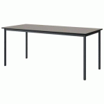 TABLE MALIBU 180X80 T6 4P STRA GRIS U727/NOIR GRIS 7016
