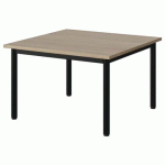 TABLE MALIBU 80X80CM T1 4P STRA ABS CHÊNE 1146/NOIR 9005