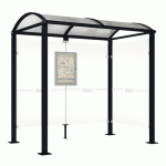 ABRI BUS VOÛTE 2.50 M - 1 BARDAGE LATÉRAL - NOIR 9005 - PROCITY