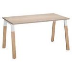 BUREAU DROIT INDIVIDUEL L 140 X P 80 CM PIÉTEMENT BOIS MÉTAL CHÊNE CLAIR - ARCH