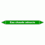 LOT DE 3 - MARQUEUR TUYAUTERIE - EAU CHAUDE ADOUCIE - VINYLE LAMINÉ 250 X 26 MM