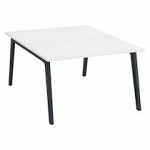 PÔLE 2 BUREAUX BLANCS L 120 X 163 CM - EXPRIM - PIÉTEMENT ANTHRACITE