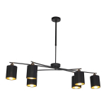 LOFTY - SUSPENSION AVEC ABAT-JOUR - 6 LUMIÈRE - L 1010 MM - NOIR - MODERNE - ÉCLAIRAGE INTÉRIEUR - SALON I CHAMBRE I CUISINE I SALLE À MANGER - NOIR