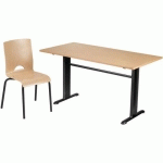 TABLE DAOURA II 140 X 70 CM PLT HÊTRE PIÈT. NOIR STRUCTURÉ