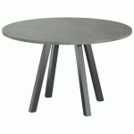 TABLE RÉUNION EVAN Ø 120 CM PIED NOIR PLATEAU BÉTON - MBA