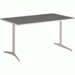 TABLE TAMARIS 140 X 80 PL.MÉTAL BROSSÉ/SABLE PIET.SABLE - CLEN