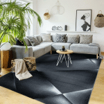 JADOREL - 80X150 - TAPIS SALON LISVE NOIR 80X150 OEKO TEX® EN POLYPROPYLÈNE DOUX ET SOYEUX - NOIR