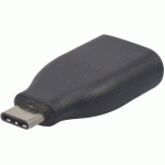 ADAPTATEUR USB 3.0 A FEMELLE / C MALE NOIR MONOBLOC