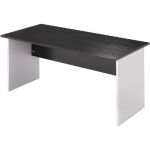 BUREAU DROIT PRONTO - L.80 X P.80 CM - PLATEAU NOIR - PIEDS PLEINS  ALUMINIUM