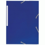 LOT DE 2 - CHEMISE À ÉLASTIQUE 3 RABATS PLASTIQUE BRUNEAU 24 X 32 CM DOS 3 CM BLEUE