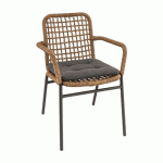 FAUTEUIL EXTERIEUR - ALU - TRESSAGE PAILLE - FIORI F