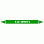 LOT DE 4 - MARQUEUR DE TUYAUTERIE - EAU ADOUCIE - VINYLE LAMINÉ - NFX 08-105 355 X 37 MM
