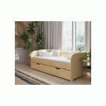 PACK LIT BANQUETTE FLOCON + MATELAS  BOIS NATUREL 80X200 CM/OPT:MATELAS FEEVAH HR
