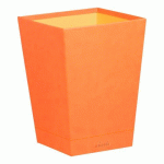 RHODIARAMA CORBEILLE À PAPIER SIMILI CUIR ITALIEN 27X27X32 CM - TANGERINE