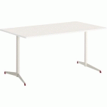 TABLE TAMARIS 180 X 80 PL.BLANC/BLANC PIET.BLANC/ROUGE - CLEN