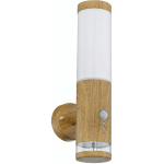 APPLIQUE D'EXTÉRIEUR EN ACIER INOXYDABLE LED LAMPE D'EXTÉRIEUR DE JARDIN AVEC DÉTECTEUR DE MOUVEMENT, CONTRÔLE D'APPLICATION OPTIQUE EN BOIS DIMMABLE