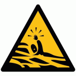 LOT DE 4 - SIGNALÉTIQUE DE DANGER - PICTOGRAMME RISQUE DE NOYADE - ISO 7010 PVC 2 MM 100 MM
