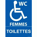 LOT DE 3 - PANNEAU TOILETTES FEMMES PMR - 150 X 210 - VINYLE SOUPLE AUTOCOLLANT
