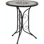 TABLE DE BISTRO MOSAÏQUE GRIS 61 CM CÉRAMIQUE