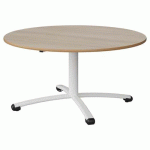 TABLE MALIBU Ø 120 T3 PC STRA ALAISÉ ACACIA/BLC 9016