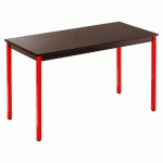 TABLE MODULAIRE DOMINO RECTANGLE - L. 120 X P. 60 CM - PLATEAU NOIR - PIEDS ROUGES