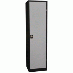 ARMOIRE PORTE BATTANTE 2000 53 X 195 CM NOIR/ALUMINIUM - MANUTAN EXPERT