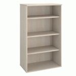 BIBLIOTHÈQUE MI-HAUTEUR ECLA H 136 X L 80 CM BOIS FINITION CHÊNE GRIS