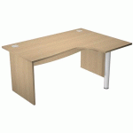 BUREAU 90° DROIT À PIEDS PANNEAUX MÉTAL VISUAL 180CM - CHÊNE - ARTARREDI