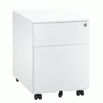 CAISSON MOBILE MÉTAL BRUNEAU 2 TIROIRS BLANC