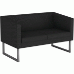 CANAPÉ 2 PL. PUNTO PIED MÉTAL TISSU 100% POLYESTER M1 NOIR - SOKOA