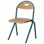 CHAISE MALIBU AST - T5 - ASS/DOS HÊTRE / ACIER BLEU 5025 - MANUTAN EXPERT