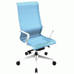 FAUTEUIL DIRECTION DINAMICA HAUT RÉSIL BLEU PIED BLANC
