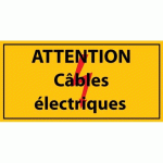 LOT DE 2 - PANNEAU DANGER - CÂBLES ÉLECTRIQUES - PVC - NORME ISO 7010 450 X 150 MM