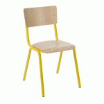 LOT DE 4 - CHAISE SCOLAIRE T6 JAUNE
