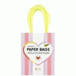 LOT DE 4 - SAC EN PAPIER 'STRIPES FLUO', TAILLE: M