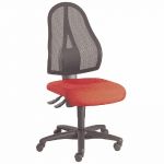 SIÈGE DE BUREAU OPEN POINT CLASSIC MAILLE FILET HAUTEUR AJUSTABLE À ROULETTES HAUTEUR DOSSIER 58 CM NOIR / ROUGE