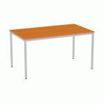 TABLE À MANGER VERSYS AVEC BASE ARGENTÉE RAL 9006 140 X 80 X 743 CM CERISIER