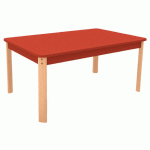 TABLE ERGO RECTANGULAIRE T4 - ROUGE/HÊTRE - MANUTAN COLLECTIVITÉS