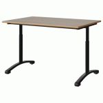 TABLE MALIBU 120X80 T3/T6 DL ST ALAISÉ CHÊNE 1146/NOIR 9005 - MANUTAN EXPERT