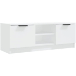 MEUBLE TV BLANC 102X35X36,5 CM BOIS D'INGÉNIERIE