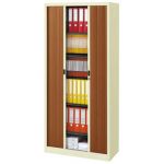 ARMOIRE MÉTAL CLASSTOUT CLASSIQUE - A RIDEAUX - L. 90 X H. 198 CM - CORPS BEIGE  - RIDEAUX POIRIER