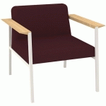 FAUTEUIL AMALTI PIED MÉTAL BLANC TISSU NON FEU M1 GRENAT - QUADRIFOGLIO